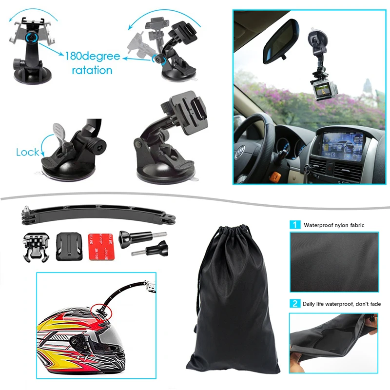 Used Camera Accessories for GoPro Hero 4 Silver Hero3 Black Edition Hero 10-4 Compatible with GoPro 9 8 7 6 5 4 Cameras