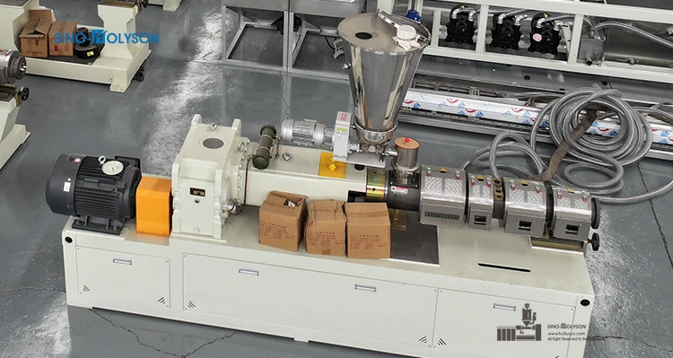 HSJZ-65/132 Conical Twin Screw Extruder Machine 37kw 150-250kg/hr