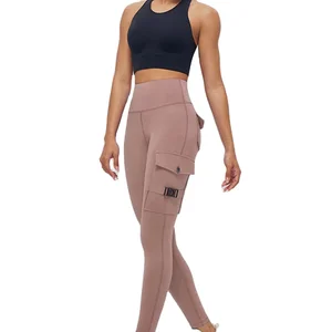 Custom High Quality Spring Summer Quick Dry Sportswear High Waist Cargo Fitness Hot Pants Leggings With Pockets