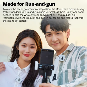 Godox MoveLink II M1 M2 2.4GHz Wireless Lavalier Omnidirectional Microphone Transmitter Receiver for Phone DSLR Camera detail image