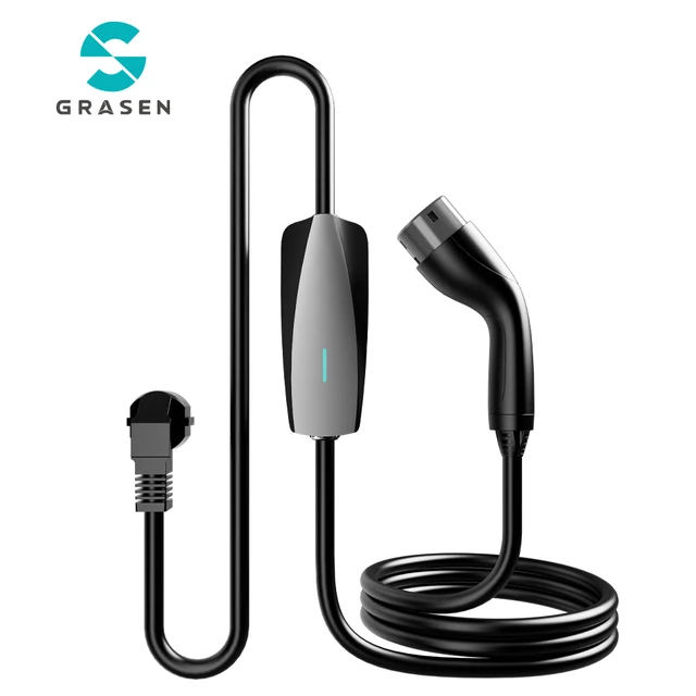 Household 3.5kw 7KW Max.32A Portable EV Charger Single Phase AC EV Portable Charger EVSE Home Electric Car Charger