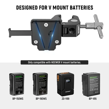 NEEWER PS006 Mini V Mount Battery Plate With Super Crab Clamp V Lock Battery Mounting Plate detail image