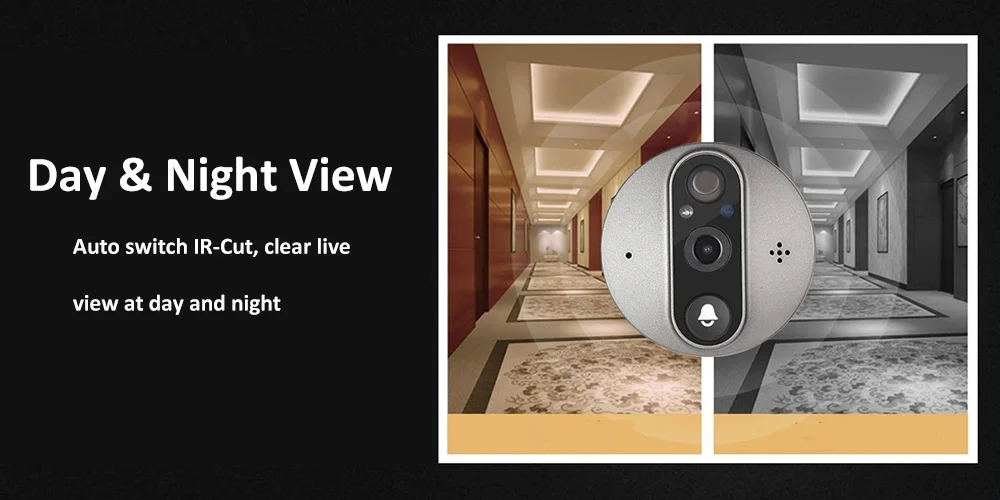 Alexa Google Video Live View 5000mAh Motion Detection Alerts Two Way Talk Wi-Fi 4.3 Inch Eye Peephole Camera Digital Viewer