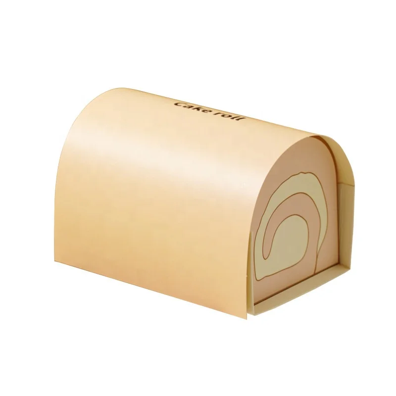 New Arched Three-Color Cake Roll Packaging Box - Customizable Eco