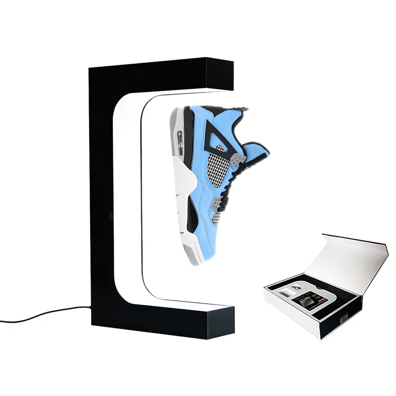dropshipping Retail 360 magnetic floating display rotating devices levitating shoes display rack stand