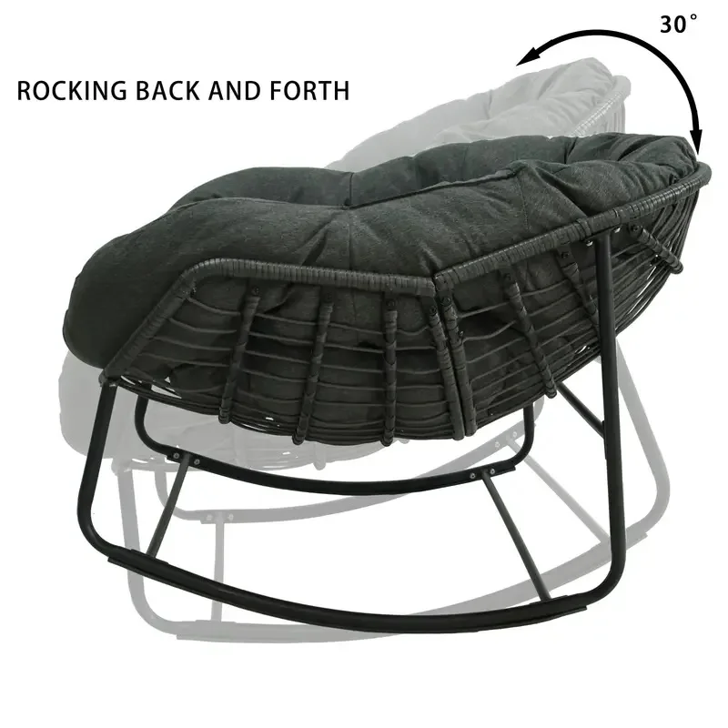 Arm Chair Factory Wholesale Unique Design Cozy  Recliner Reclining Folded  Rocker Rocking Arm Chair with Padded Cushion