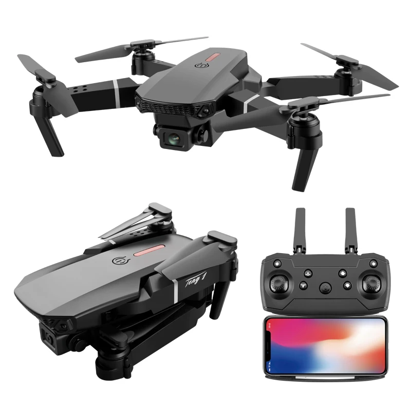 Remote Control Mini Dron Con Camara Dron 4K V4 Drc Con Camara Dron Camera Low Price Professional Drone E88 Dual Camera