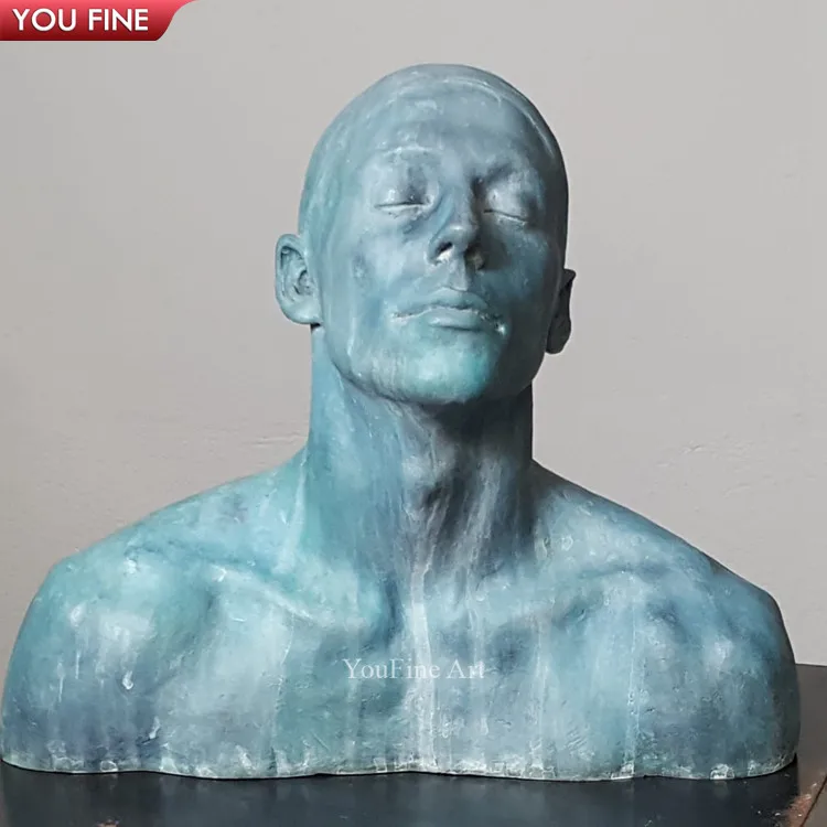 Custom Modern Large Brass Men Bronze Bust Sculpture Big Head Statue