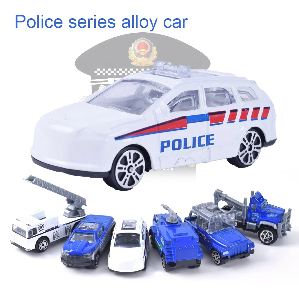 High Quality Alloy Small Car Toy Diecast Model Vehicles Toys Kids Metal Police Car Toys