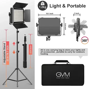GVM-1000D 2pcs RGB Led Video Light with 2 Softboxes Photography Lighting Kit BT Control Full Color Video Lighting product image
