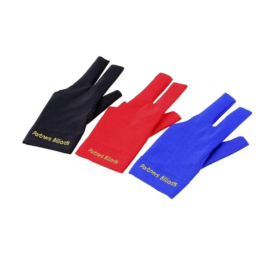 
Оптовая продажа, гладкие перчатки из лайкры для бильярдного стола с тремя пальцами 