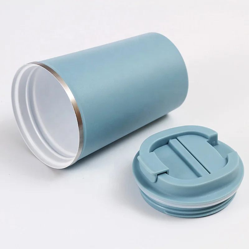 Modern Custom Style 380ml 500ml Ceramic Liner Inner Coated Tumbler Insulated Coffee Mug Keep Cold Warm