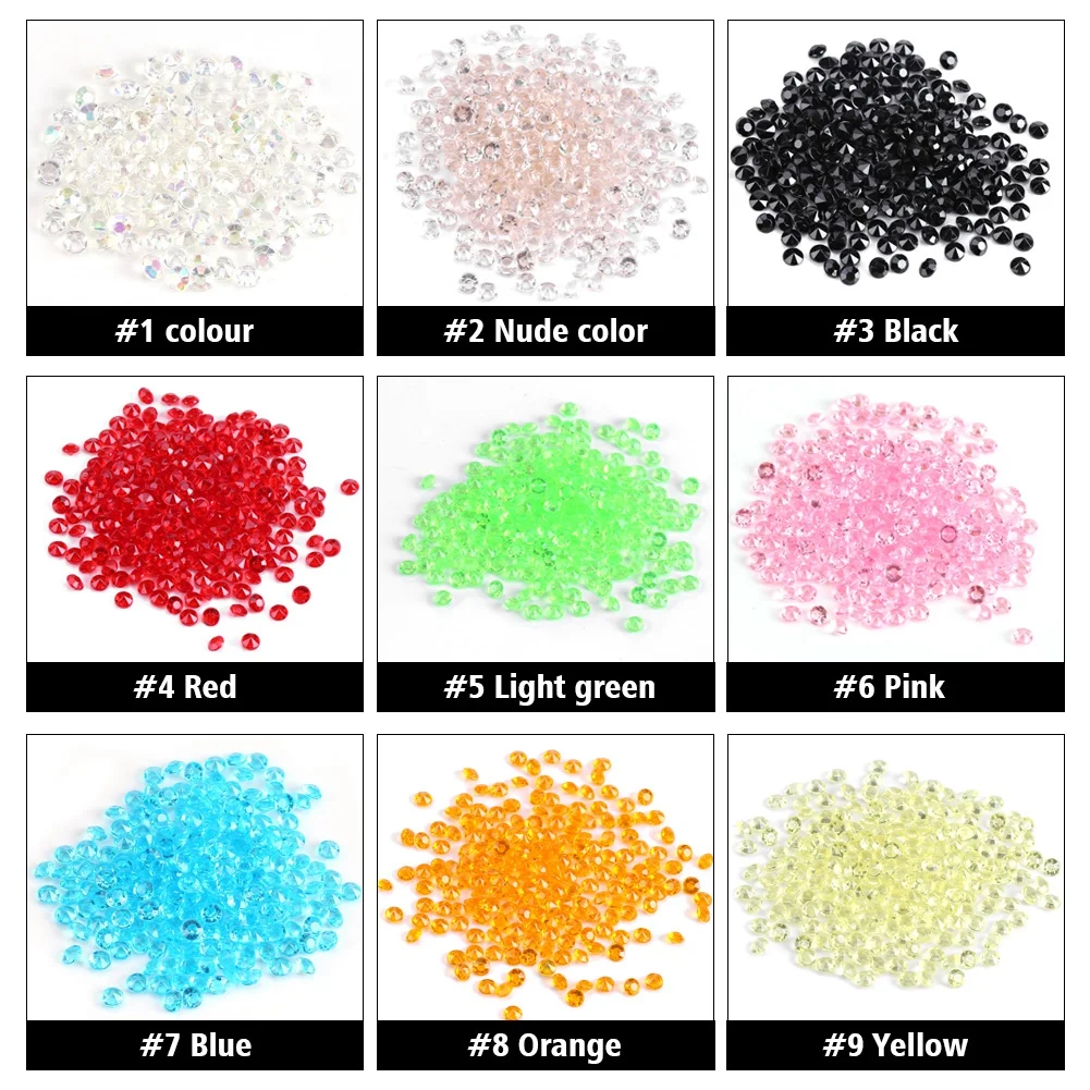 1000Pcs//Bag 4.5mm Clear Acrylic Beads Vase Filler Wedding Party Decor Table Decoration DIY Ornament Accessories Black