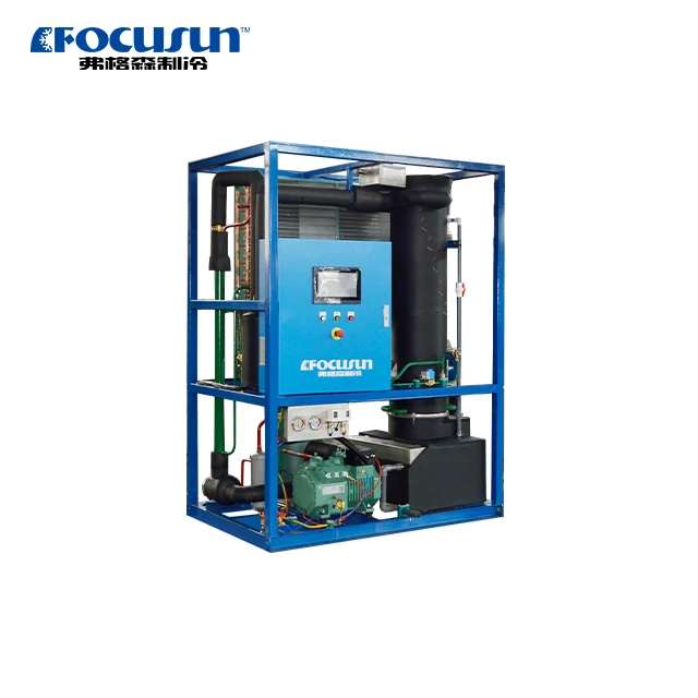 1 Ton/Day Tube Ice Machine Commercial Ice Maker Food Grade Stainless Steel