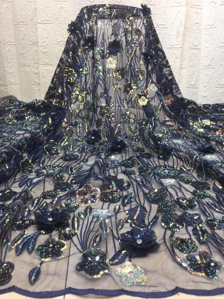 Bestway High Quality Teal French Net 3d Flower Dresses Designs African Lace