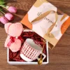 Houndstooth stacking cups gift set red