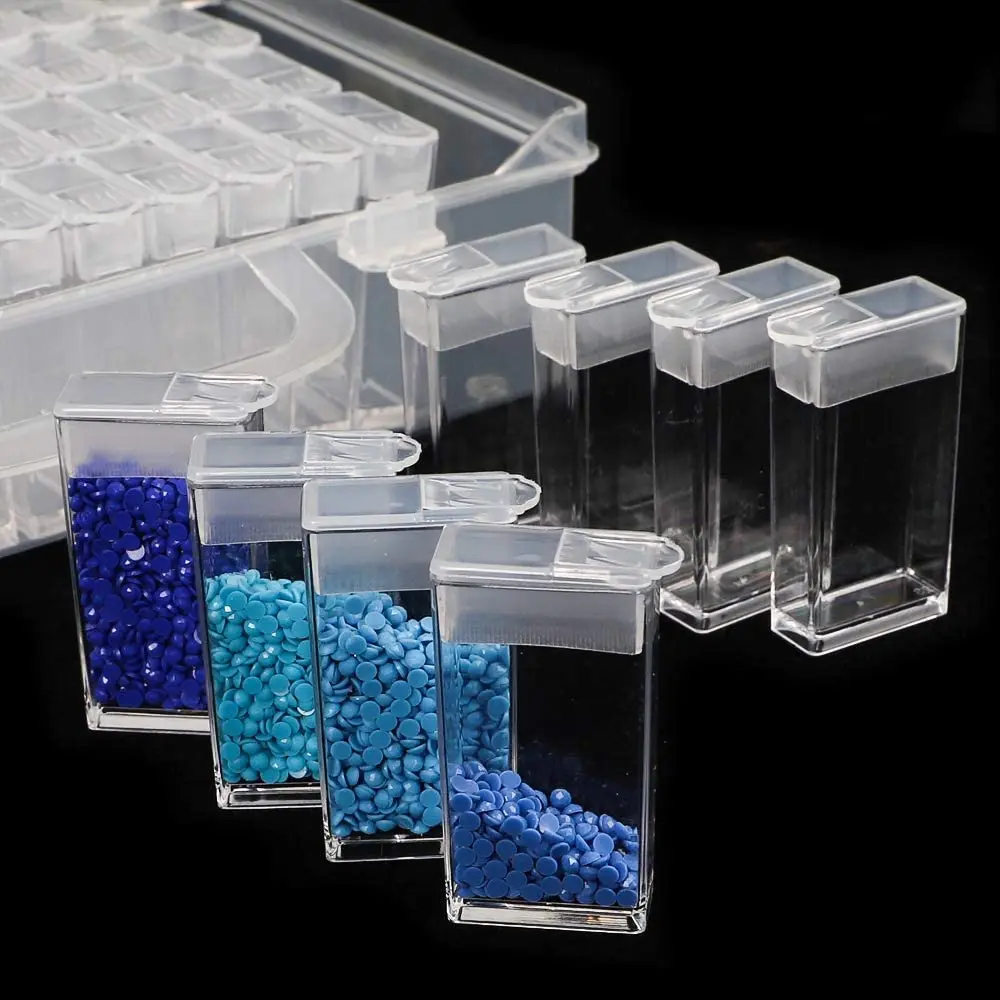 Storage Box Rhinestone Transparent Plastic Container Durable Lightweight