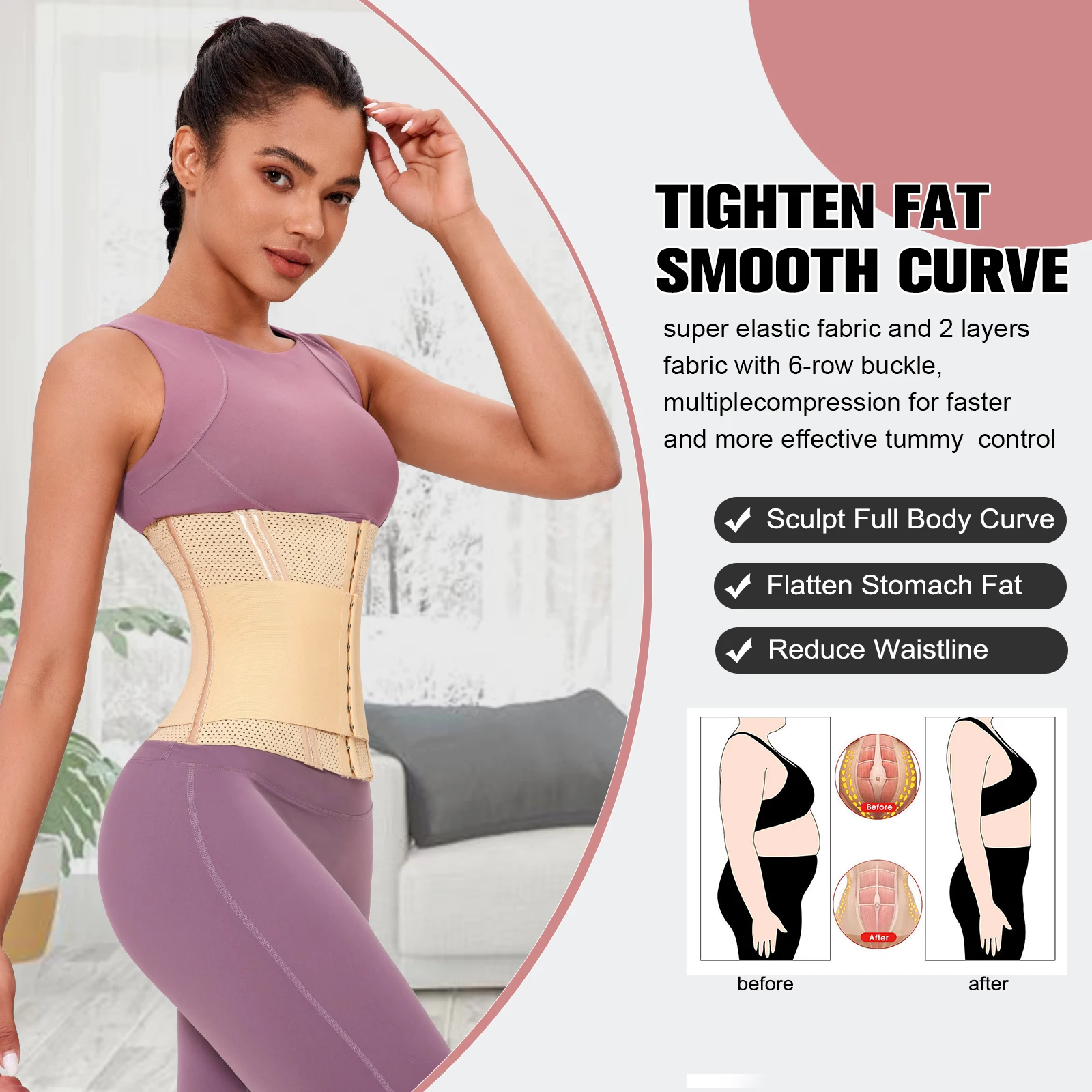Free Sample Private Label Waist Trainer Full Body Shaper Tummy Control Shapewear Women  Waist Trainer Trimmer for Women