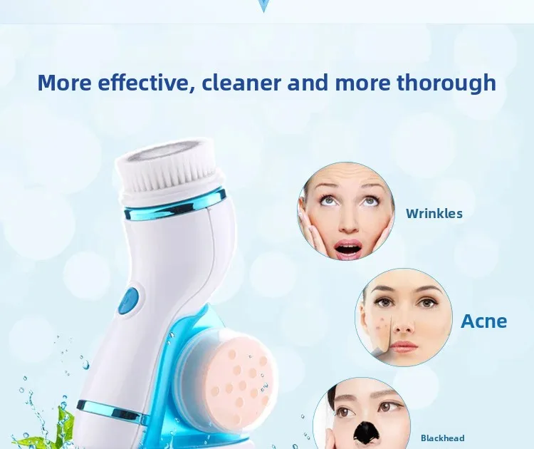 Electric Multi-Functional Facial Cleansing Brush for Household Use - Pore Cleaner and Blackhead Remover