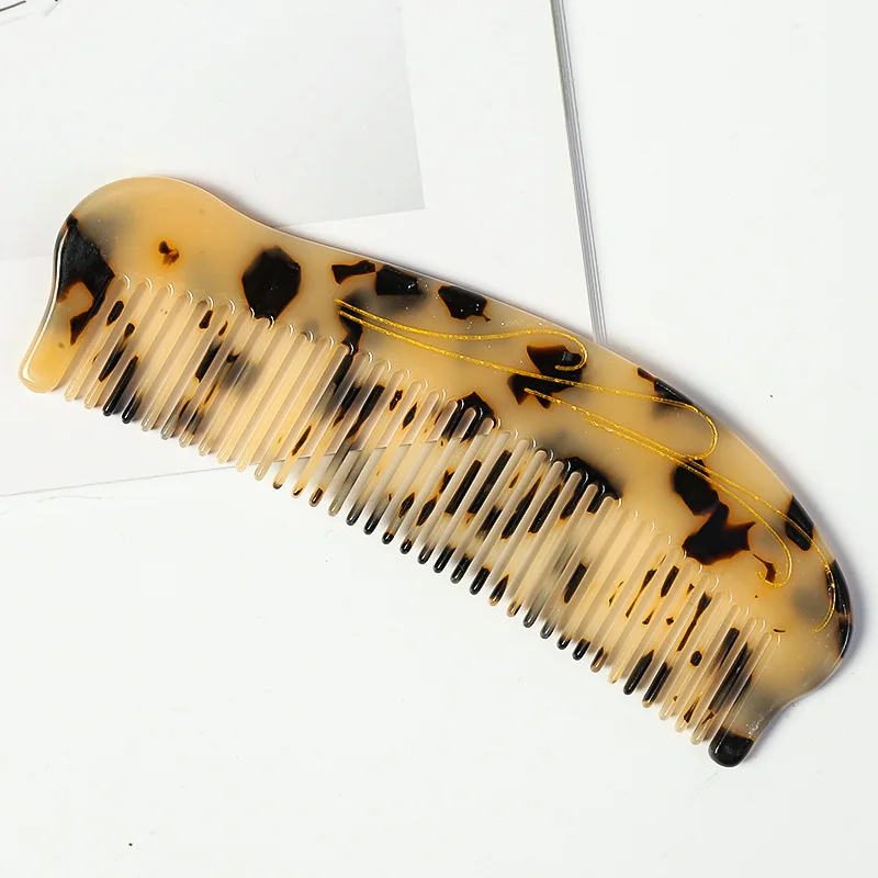 DOWELL New Marbled Color Straight Tooth Comb Anti-static Leopard Acetate Hair Comb