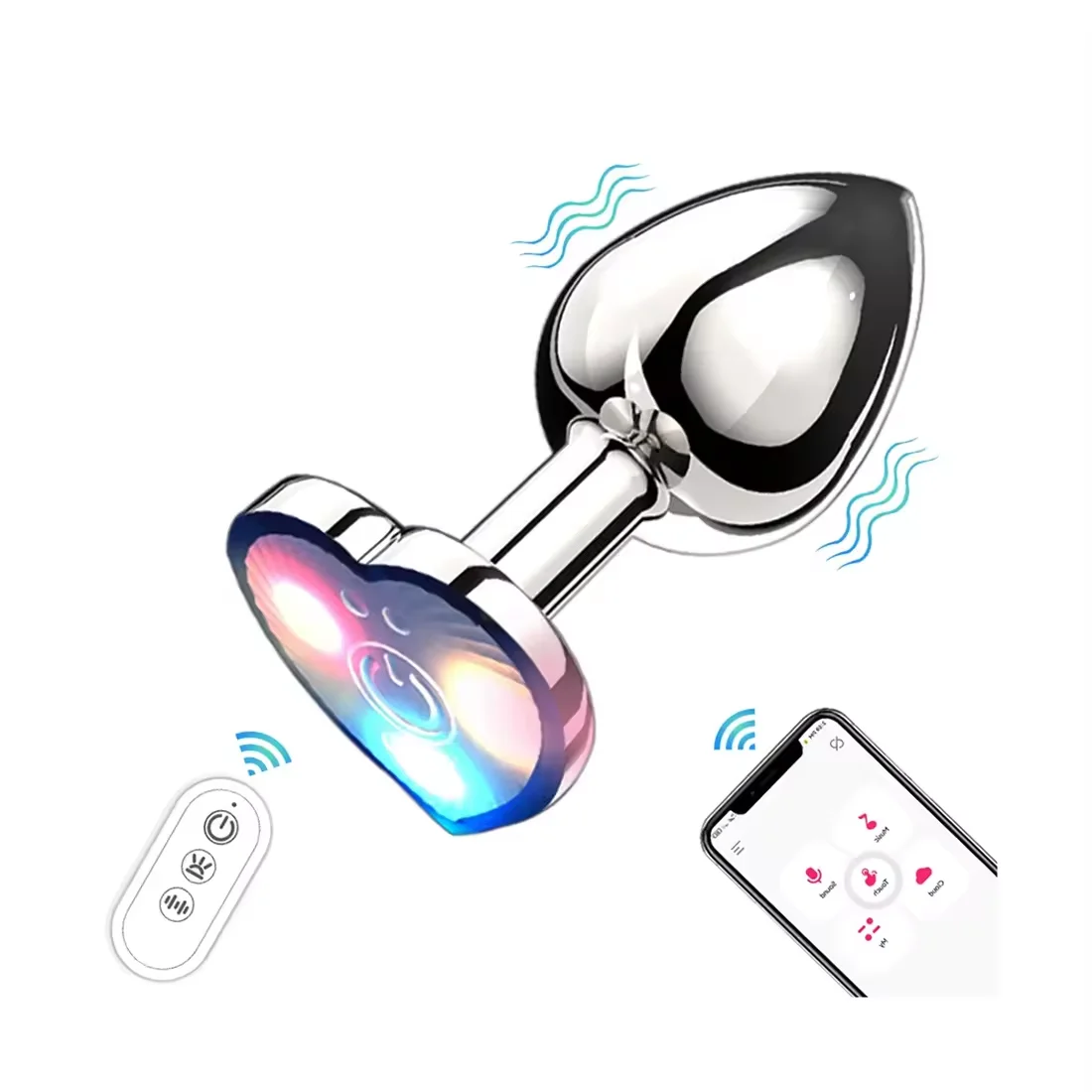 Remote Control Luminous Vibrating Butt Plug APP Led Anal Plug Anal Beads  Prostate Massager Jeweled Anal Vibrator Adult Sex Toys