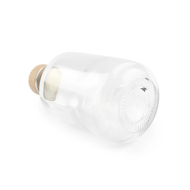 Free Sample 250ml 350ml 500ml Empty Glass Bottle for Liquor Ratafee Glass Bottles with Wood Cork
