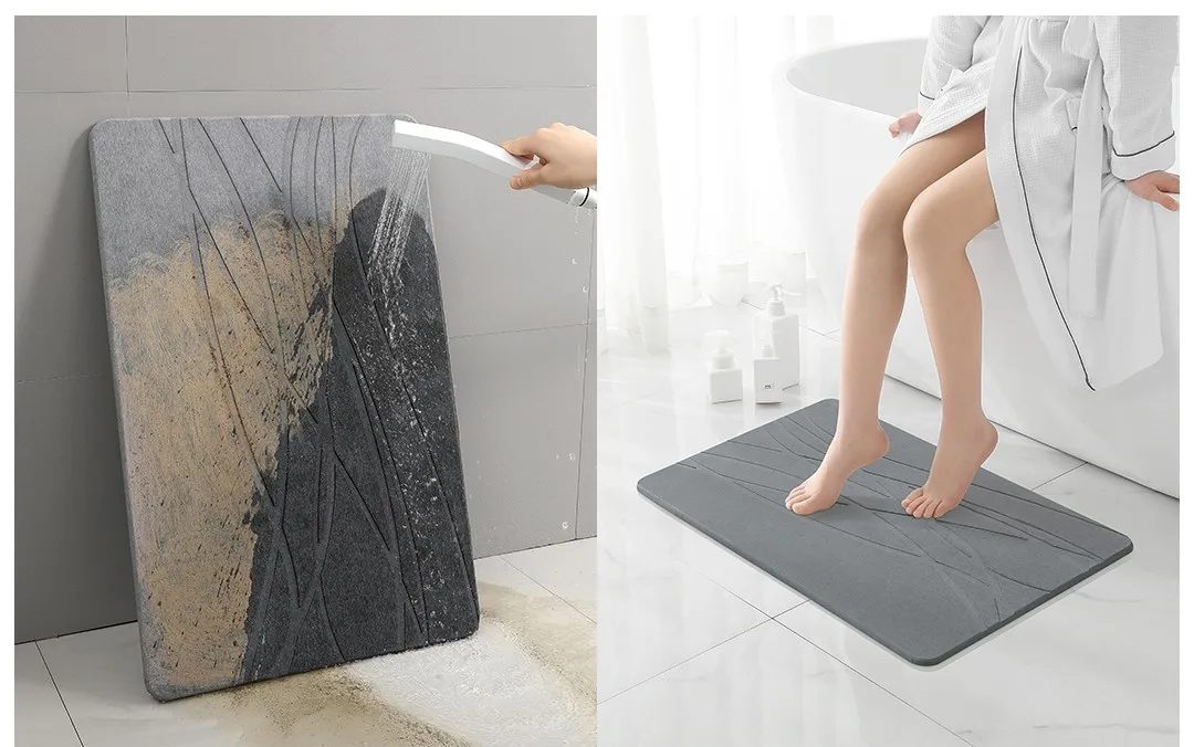 Wholesale Eco Friendly Diatomite Bath Mat Super Absorbent Diatomaceous