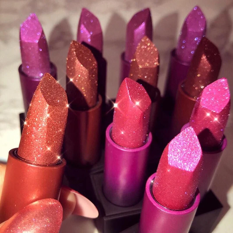 Multi-reflective Matte Glitter Pearl Pigments Shimmers Satin Private Label Metallic Lipstick