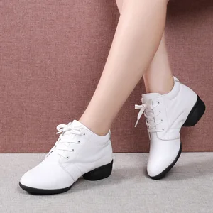 Women's High-Top Square Ballroom Dancing Boots Rubber Soft-Soled  Adult Outdoor Competitive Cheerleading Dancing Boots