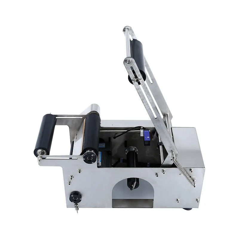 TEBAK Table-Top Electric Manual Labeling Machine for Round Bottles and Beverage Bottles Sticker Labeling Machine LT-50
