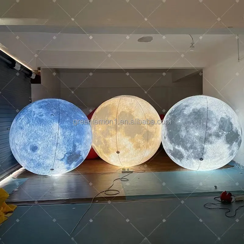 Custom LED-Lit Inflatable Giant Moon and Planet Ball Balloon Unique Advertising Inflatables for Party Decorations