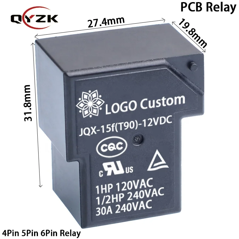 30a 40a Electromechanical Normally Open Mini 3 Volt 5V 6 Volt 24Vdc 48V Dc T90 Pcb 4 Pin 5 Pin 6 Pin Power Electric 12V Relay