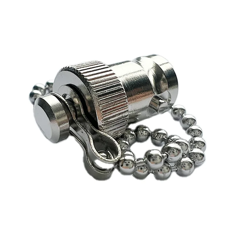 product hot sale bnc dust cap with chain copper nickel plated bnc female cap with chain-2