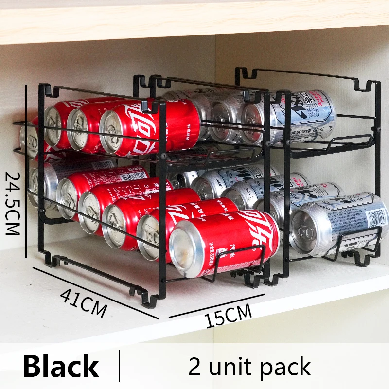 2 Pack - Stackable Beverage Soda Can Dispenser Organizer Rack, Bronze 