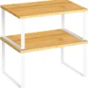 Conjunto de dos piezas color bambú y madera.
