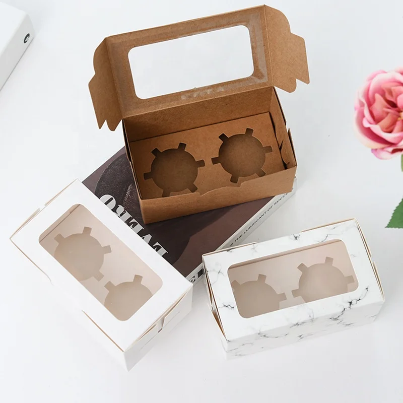 Holes Folders Bakery Cupcake Box Paper Cake Box Clear Paperboard ...