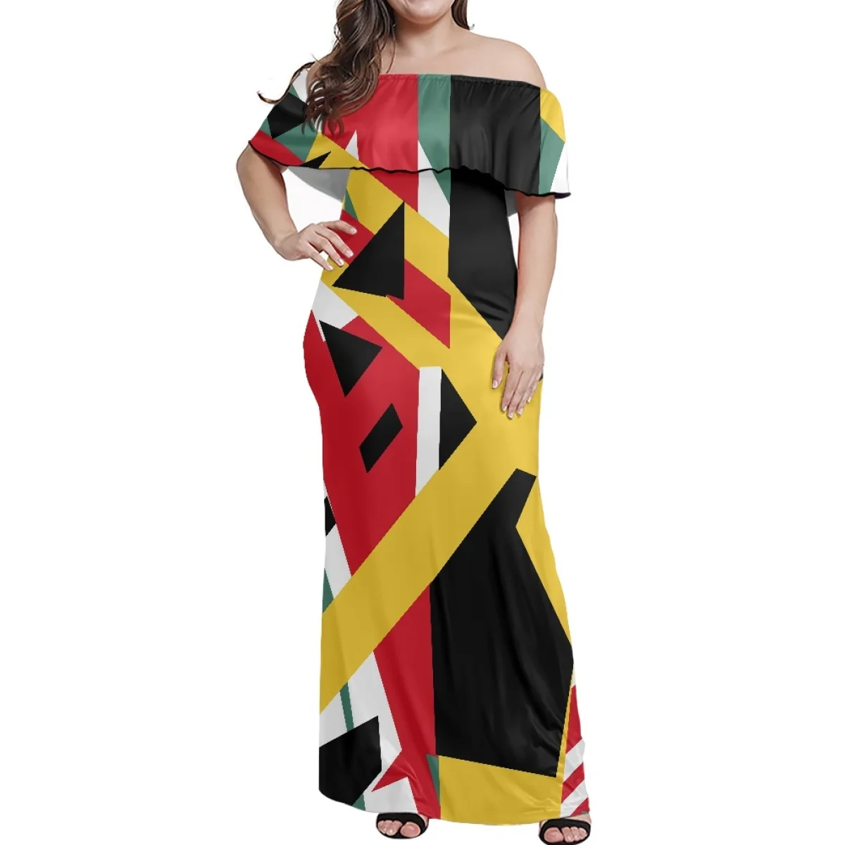 Wholesale Big Size 7XL Rasta Design Fat Woman Dress off shoulder bodycon  dress Summer Long Dresses Plus Size Women Clothing| Alibaba.com