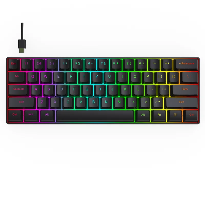 OEM G101 Professional Mechanical Keyboard RGB Anti Ghosting USB Mechanical Keyboard 60 for Home Game Wired Gaming Keyboard