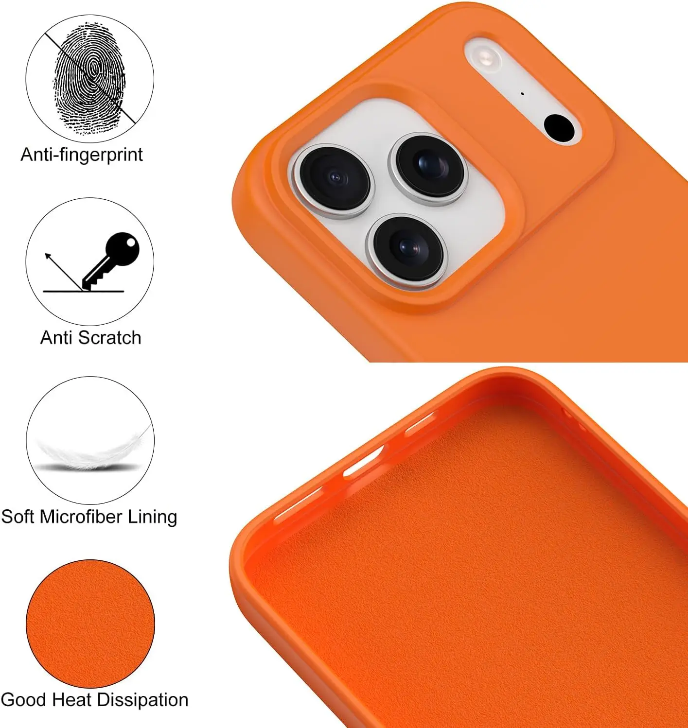 product shockproof ultra slim soft anti scratch microfiber lining compatible for iphone 17pro max  liquid silicone protective phone case-3