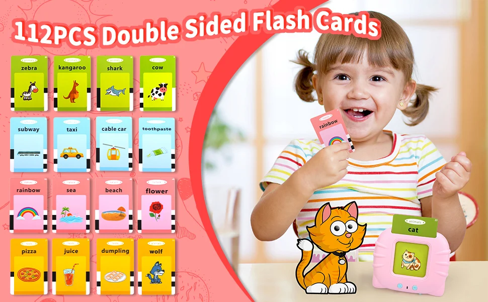 Kids Preschool English Learning Speech Therapy Machine Toy 112 cards