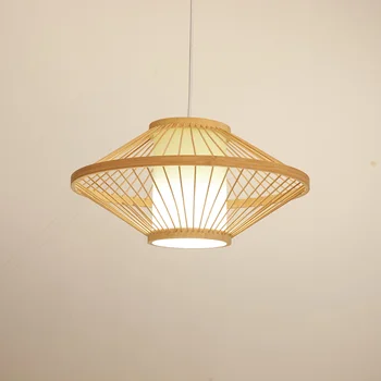 Bamboo lamps Ceiling Chandeliers Dining Room Hanging Pendant Light Rattan Lamps Shade Lampshade