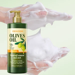 Custom 500ml Shampoo Natural Olive Oil Long Lasting Anti-Dandruff Nourishing Smoothing Brightening Hair Refreshing Moisturizing