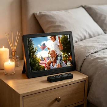 Pix-Star 10-Inch Plastic WiFi Digital Photo Free Cloud Storage | Highly Giftable Grandparents | IPS Display | Motion Sensor | detail image