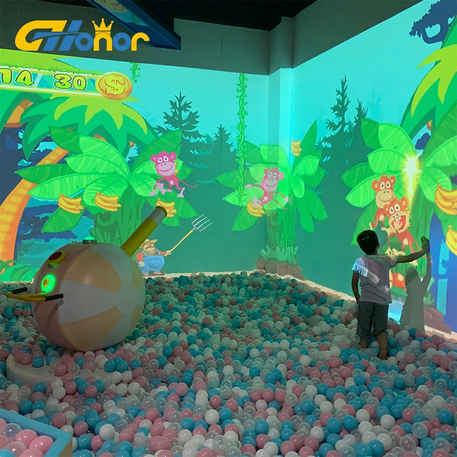 Professional Kids Amusement Park Interactive Projector Touch Screen Play System Projection Ball Wall Games