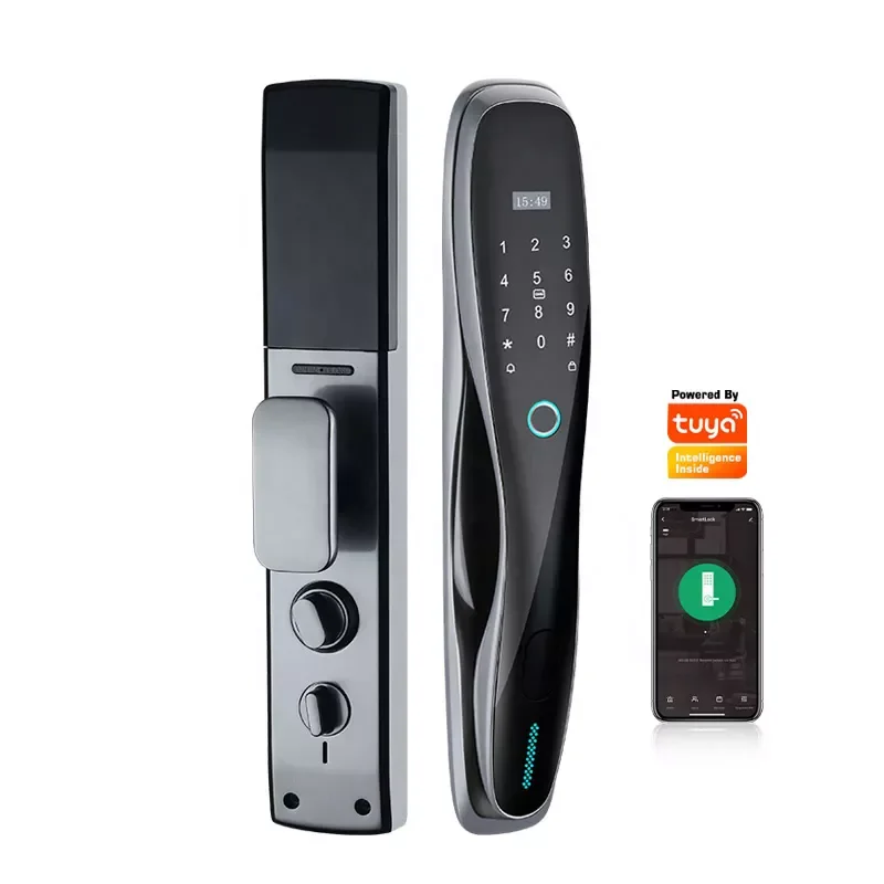 Full Automatic Fingerprint Smart Door Lock With Doorbell Tuya Wifi Zigbee Keypad Digital Lock With Camera