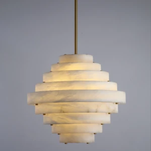 ECOJAS Spain Alabaster High Quality Pendent Light for Villa Hotel Restaurant Chandelier