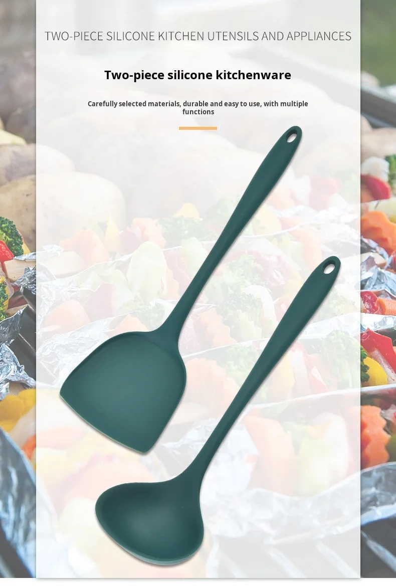 High-Temperature Resistant Silicone Kitchen Utensil Set Non-Stick Pan Spatula and Soup Spoon supplier