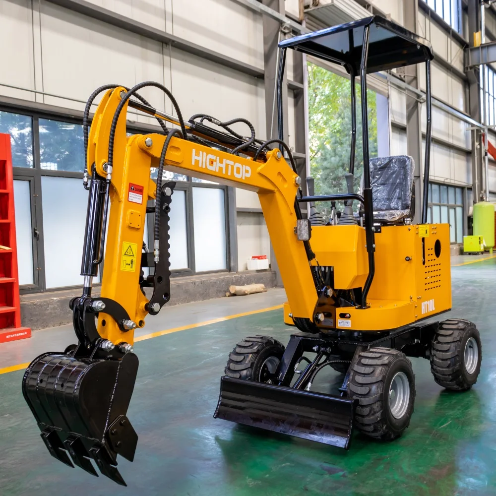 HT10 Yeni Mini Kazıcı, Ücretsiz Kepçe ile 1000 kg Küçük Ekskavatör Tekerlekli Mini Ekskavatör Parçaları