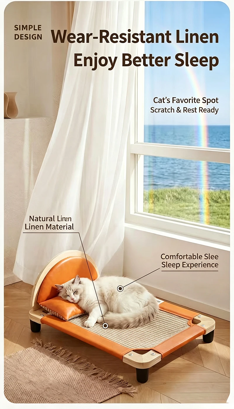 product four seasons universal sisal cat bed large size scratch resistant no shedding cat scratcher pad dual use for playing sleeping-7