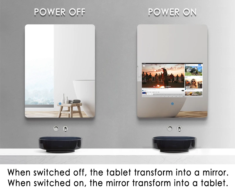 Stanhom Hotel Bathroom Wall Interactive Smart Lcd Touch Screen Mirror